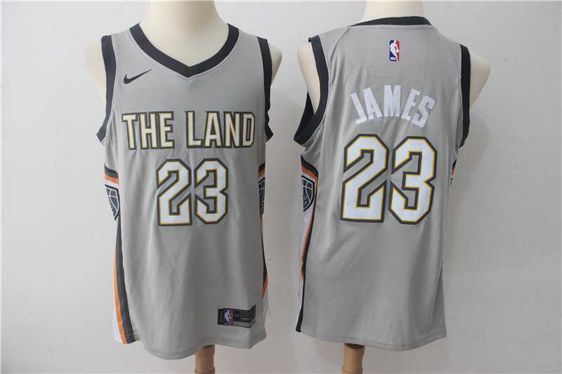 Nike Cleveland Cavaliers #23 LeBron James Gray City Edition Swingman Jersey